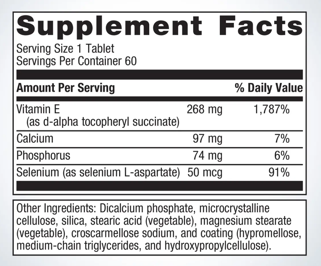 Metagenics Vitamin E + Selenium 抗氧化修護配方 (60 粒)