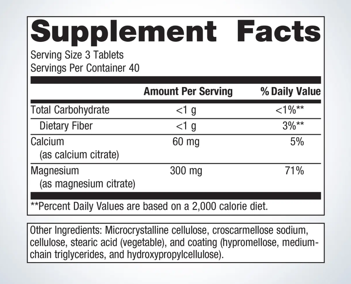 Metagenics Magnesium Citrate 檸檬酸鎂補充配方 (120 粒)