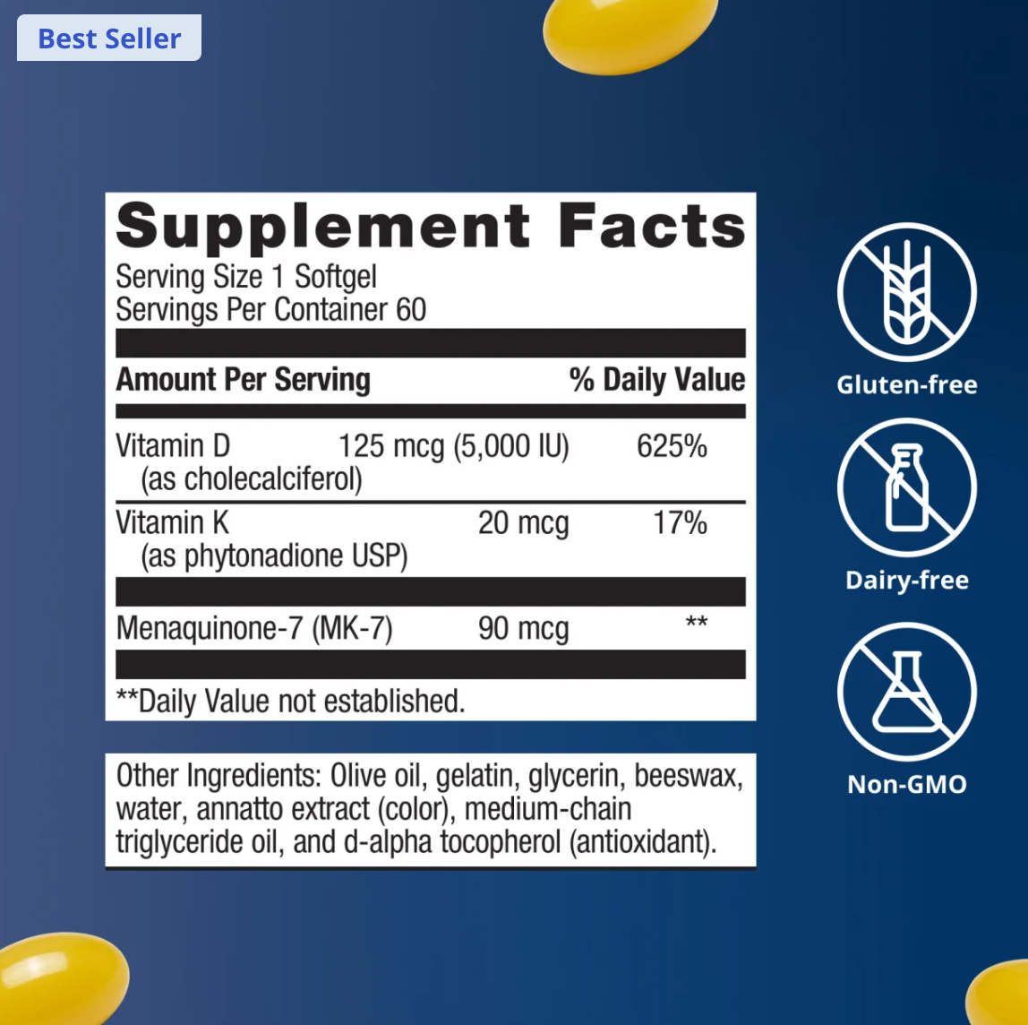 Metagenics Vitamin D3 5000 IU 骨骼與免疫支援配方 (60 粒)